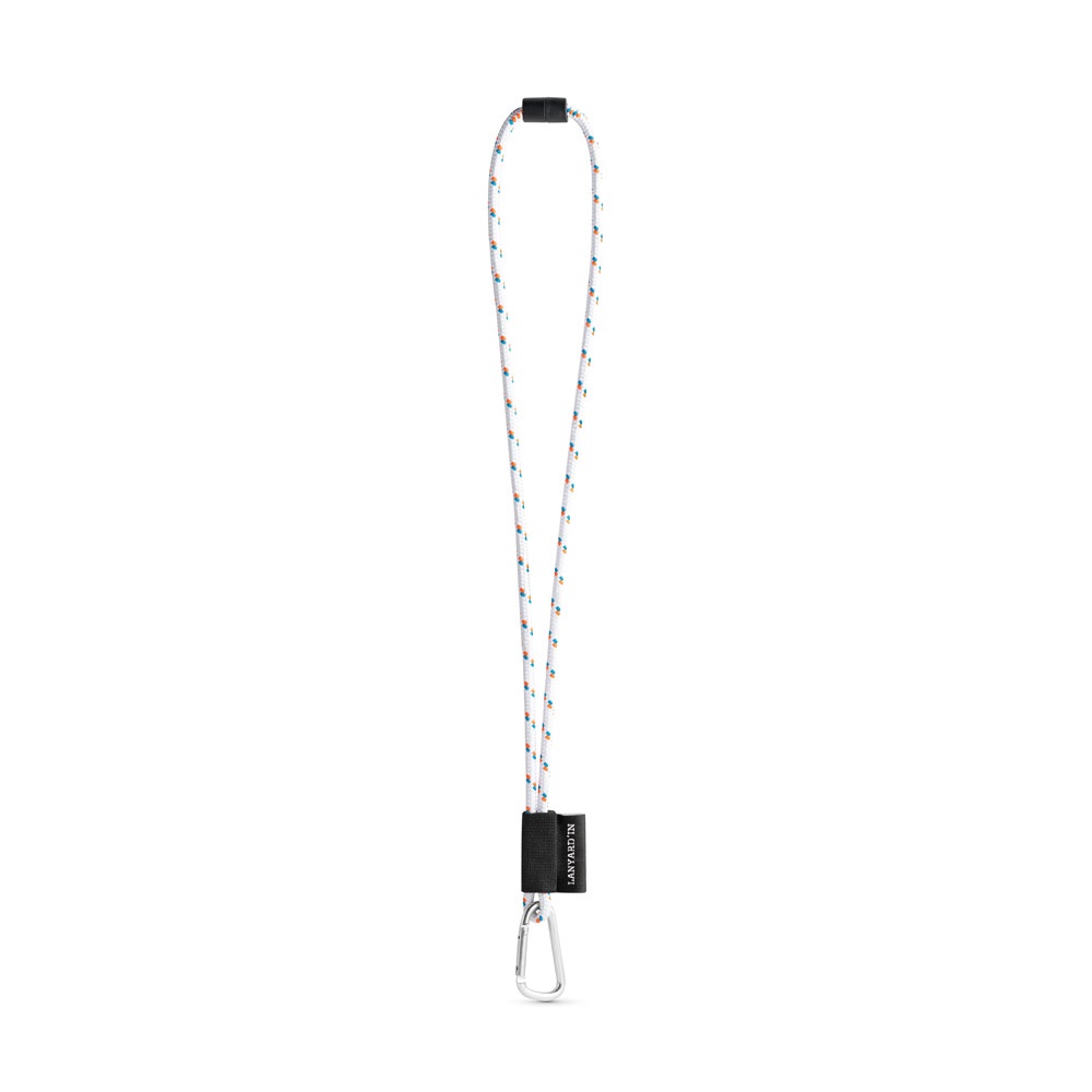 75091. SET Lanyard NAUTIC Long (Ø 7 mm) mit 55 mm D-förmigem Karabiner und Ø 7 mm Sicherheitsverschluss - 301 - Weiß