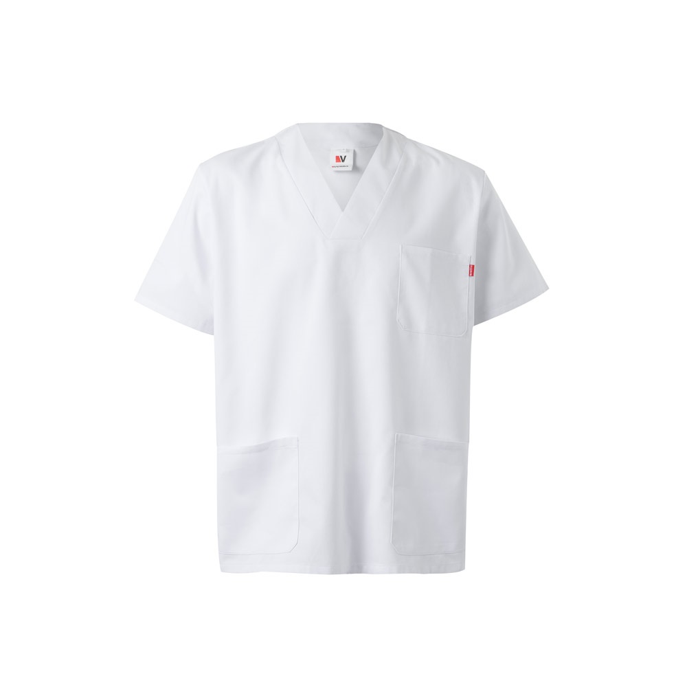 VL TLALOC. Tunika aus Twill (190g/m²) mit kurzen Ärmeln, aus Polyester (65%) und Baumwolle (35%) - weiß