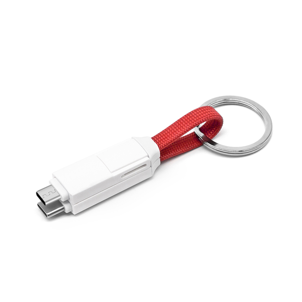 2 in 1 Magnetisches Schlüsselanhänger Ladekabel - Rot
