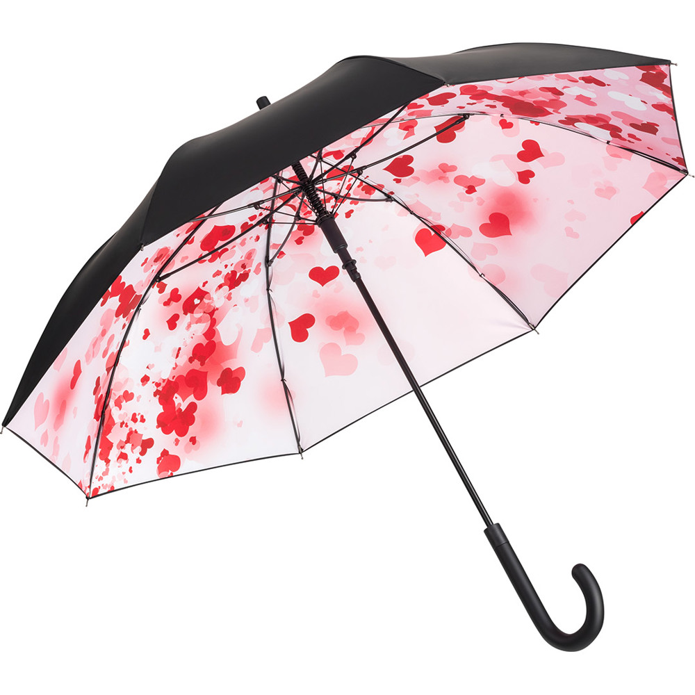 1193 AC-Stockschirm FARE® Impressions - schwarz/herzen-design