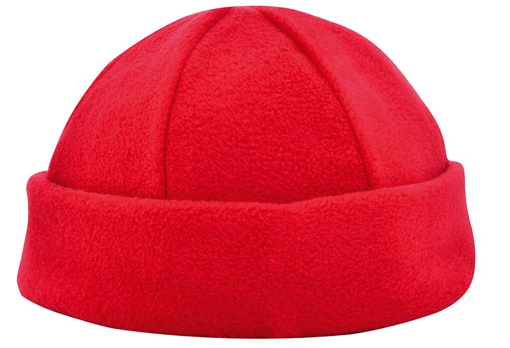 6 Panele Fleece Wintermütze - Rot (PMS 199c) / Rot
