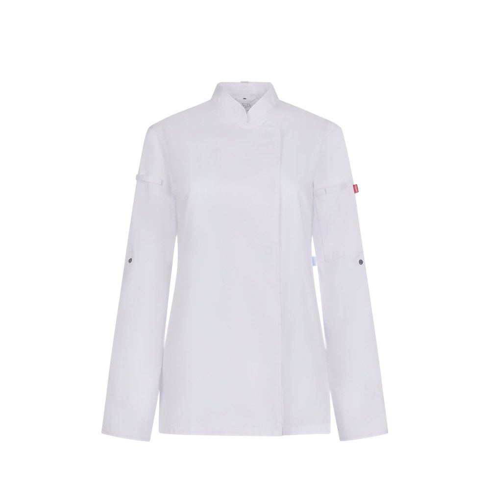 VL THOTH. Kochjacke für Damen (190 g/m²), aus Baumwolle (35 %) und recyceltem Polyester (65 %) - weiß