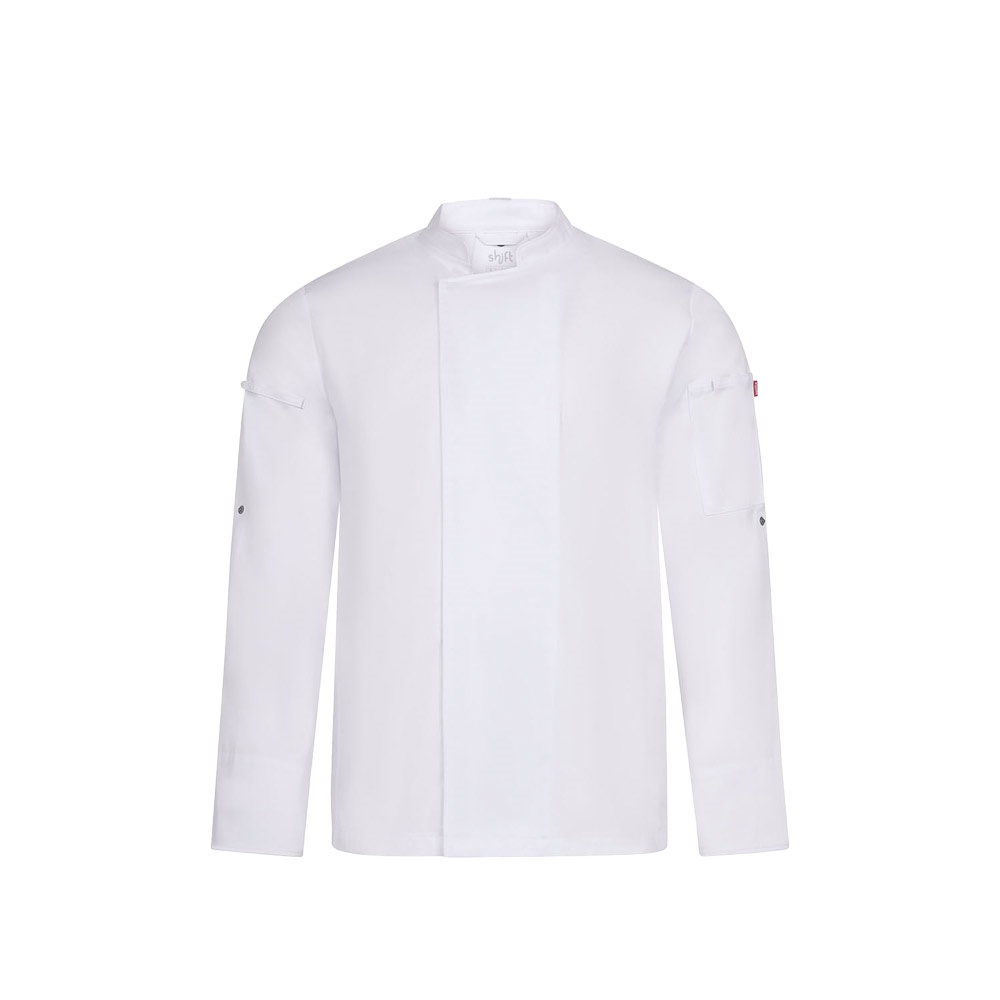 VL AGNI. Kochjacke Unisex (190 g/m²), aus Baumwolle (35 %) und recyceltem Polyester (65 %) - weiß