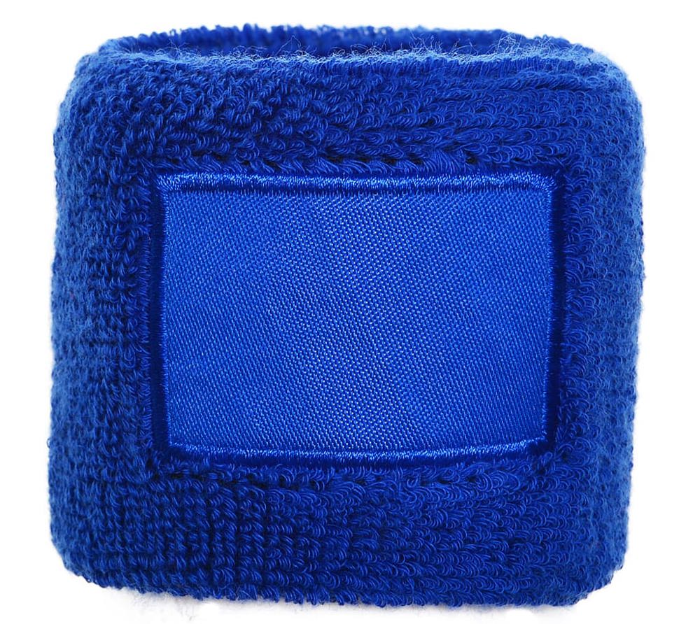 Frottier Armschweißband mit Label - Kobaltblau (PMS 286c) / Koningsblau