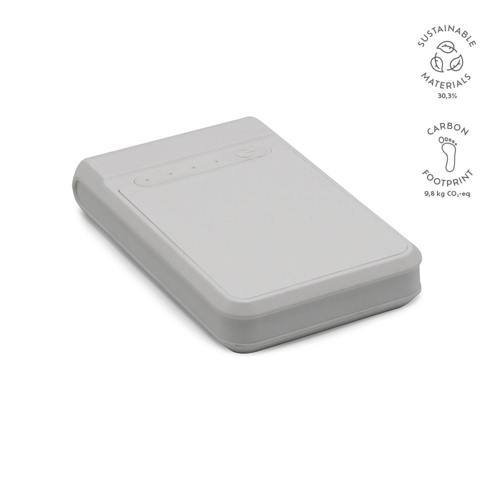 Ampx Powerbank aus rABS mit 6000 mAh.Lädt das Smartphone 2–3 Mal auf - Weiß