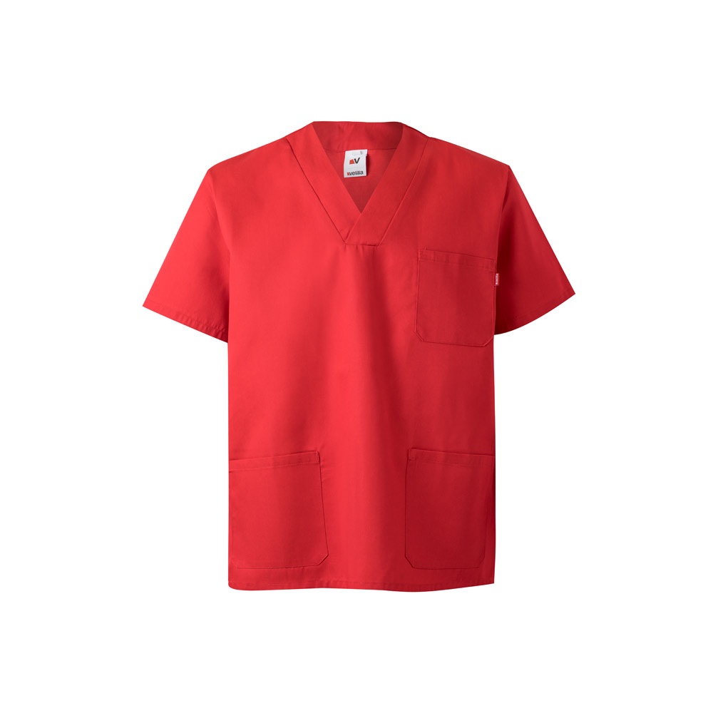 VL ILLAPA. Tunika aus Twill (190g/m²) mit kurzen Ärmeln, aus Polyester (65%) und Baumwolle (35%) - rot