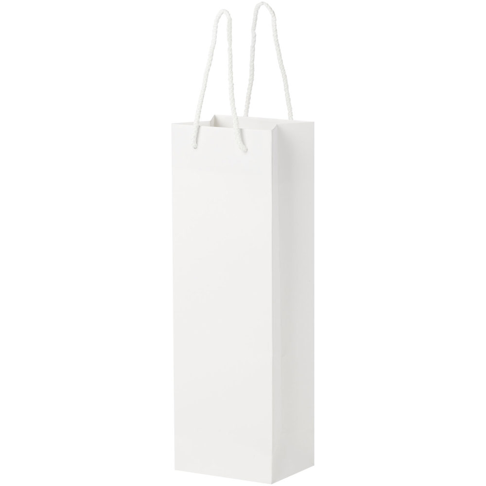 Handgefertigte 170 g/m² Weinflaschentüte aus Integra-Papier mit Kunststoff Kordelgriffen – 12 × 9 × 37 cm