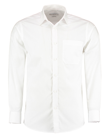 Kustom Kit - Men´s Tailored Fit Poplin Shirt Long Sleeve - White
