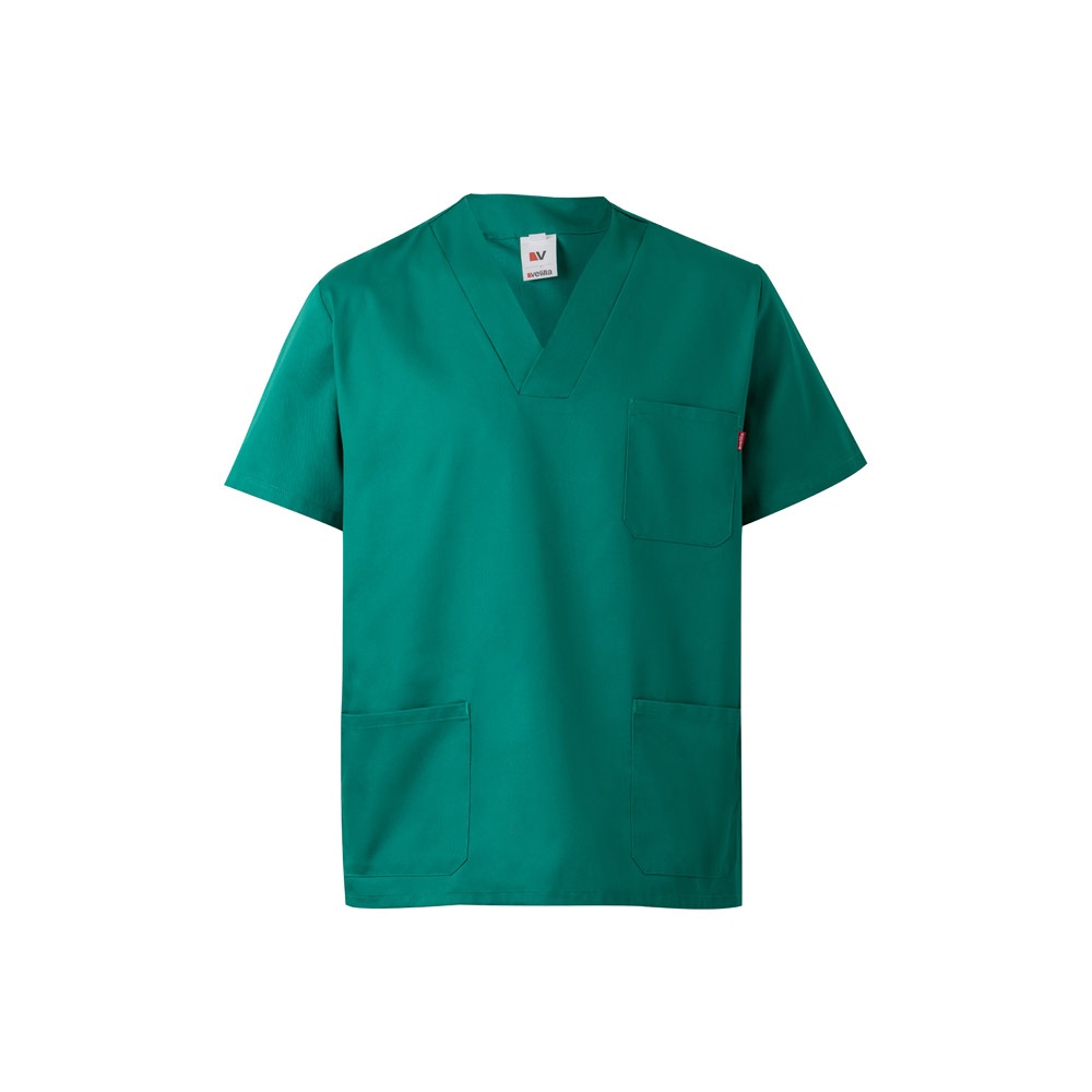 VL ILLAPA. Tunika aus Twill (190g/m²) mit kurzen Ärmeln, aus Polyester (65%) und Baumwolle (35%) - grün
