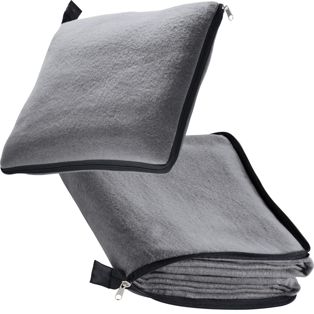 2in1 XL-Fleece-Decke/Kissen Radcliff - Silbergrau