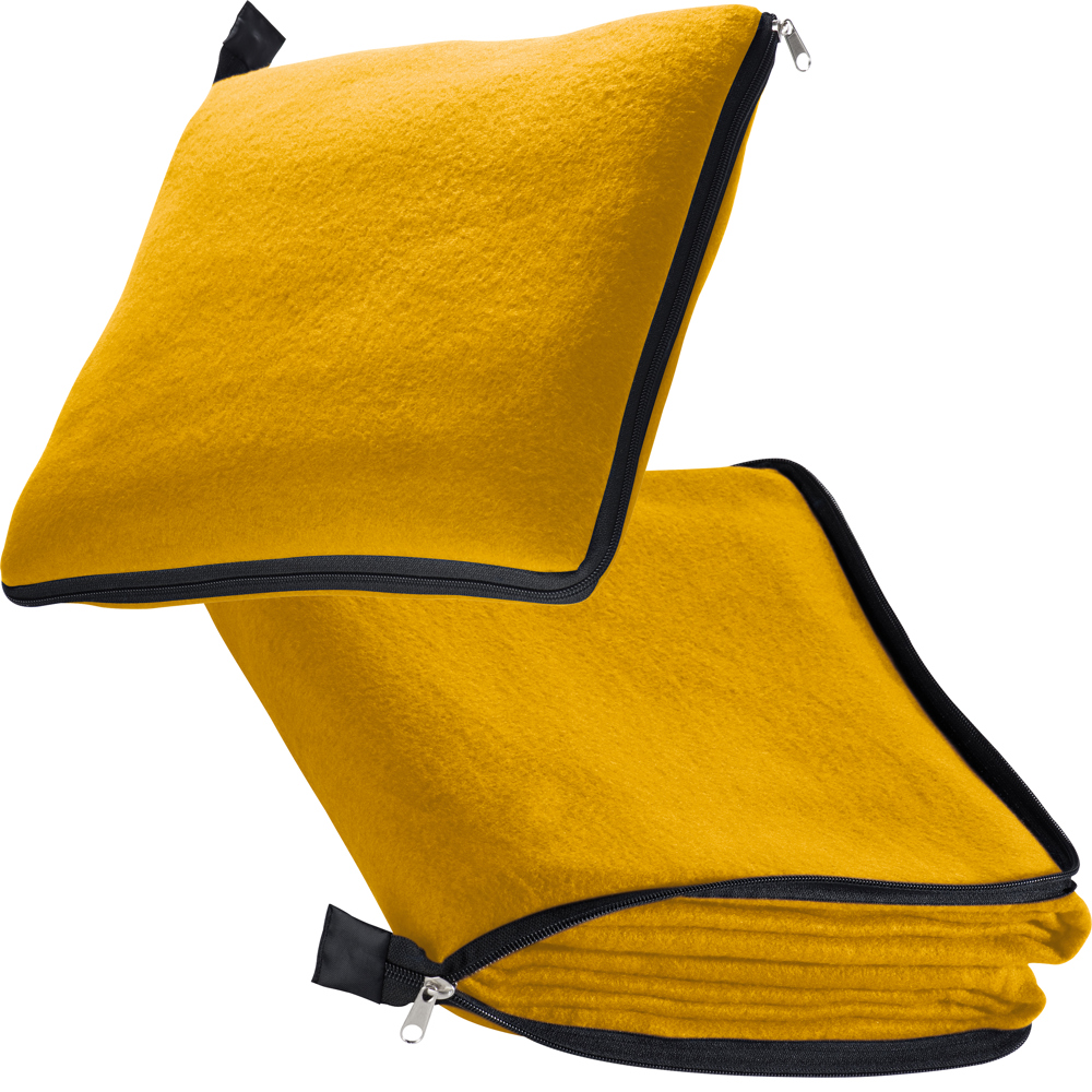 2in1 XL-Fleece-Decke/Kissen Radcliff - Gelb