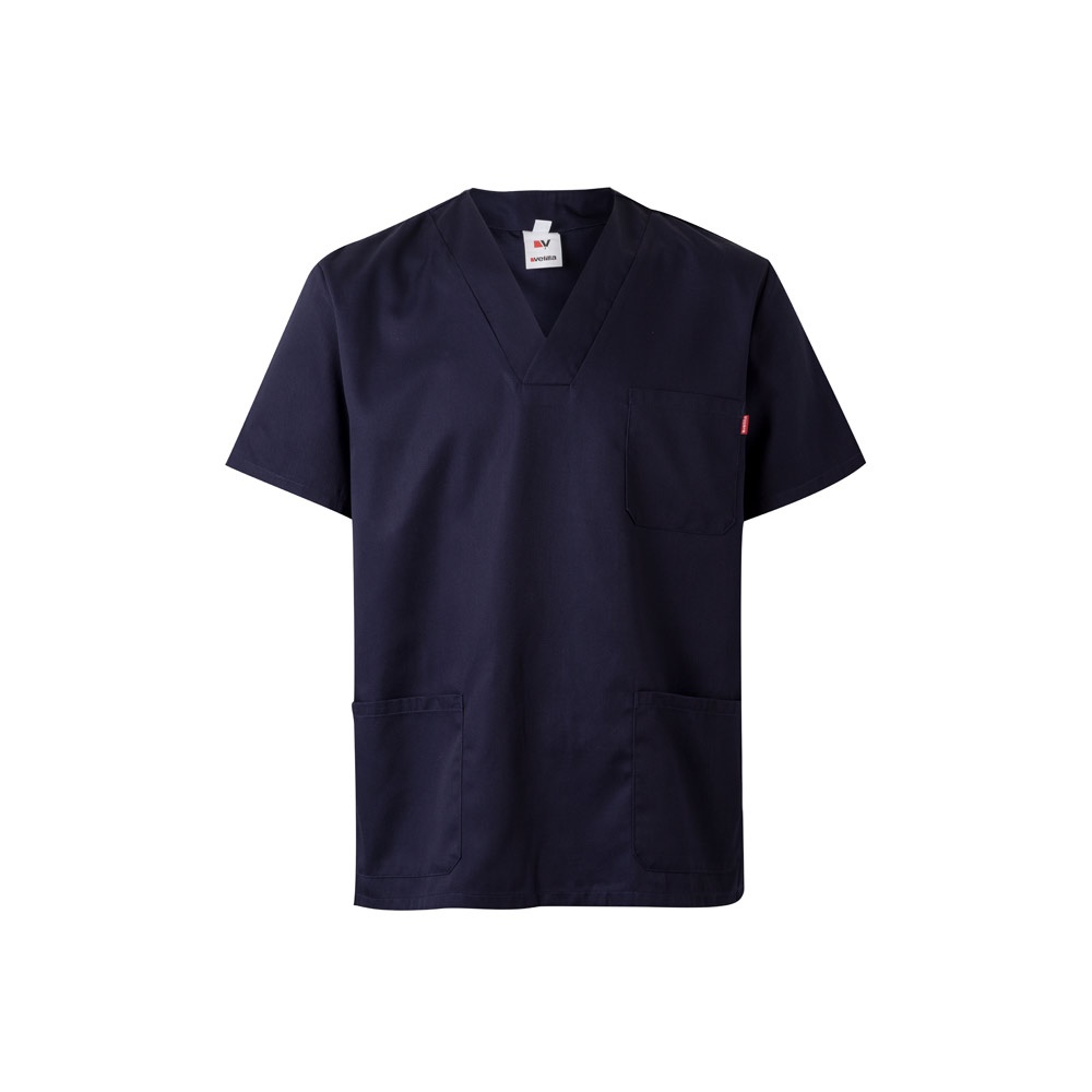 VL ILLAPA. Tunika aus Twill (190g/m²) mit kurzen Ärmeln, aus Polyester (65%) und Baumwolle (35%) - Blau