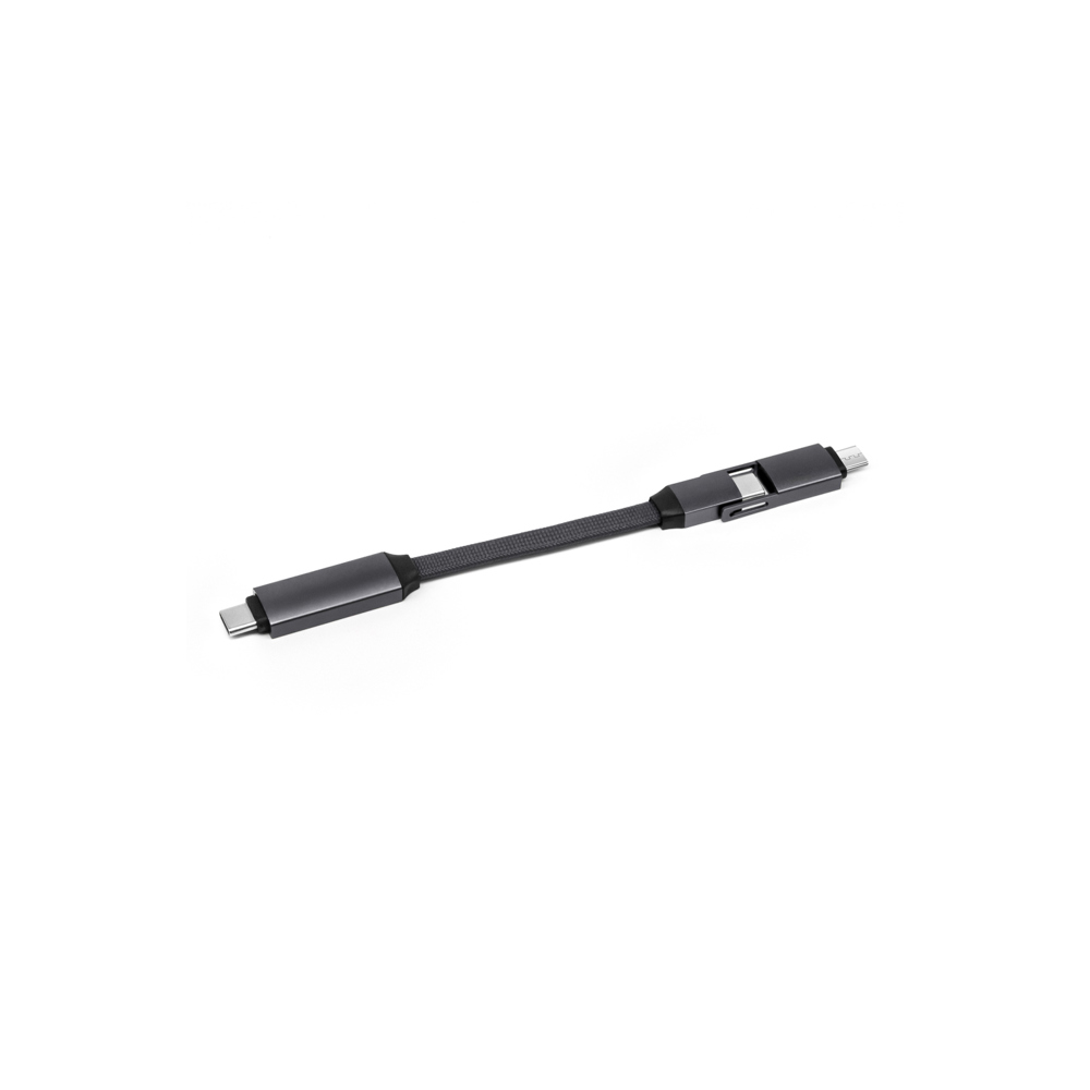 2 in 1 Alu Magnetisches Schlüsselanhänger Ladekabel - grau
