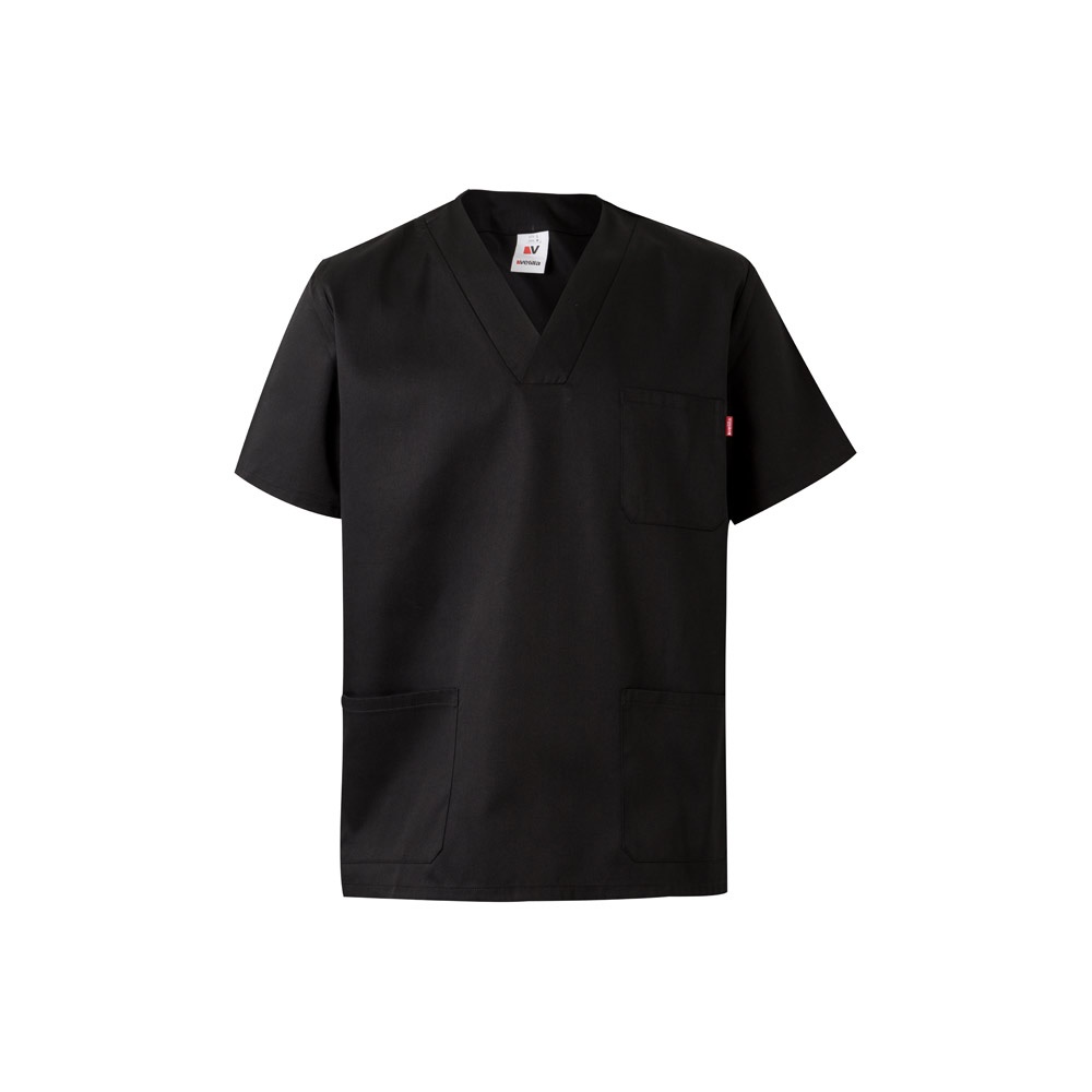 VL ILLAPA. Tunika aus Twill (190g/m²) mit kurzen Ärmeln, aus Polyester (65%) und Baumwolle (35%) - schwarz