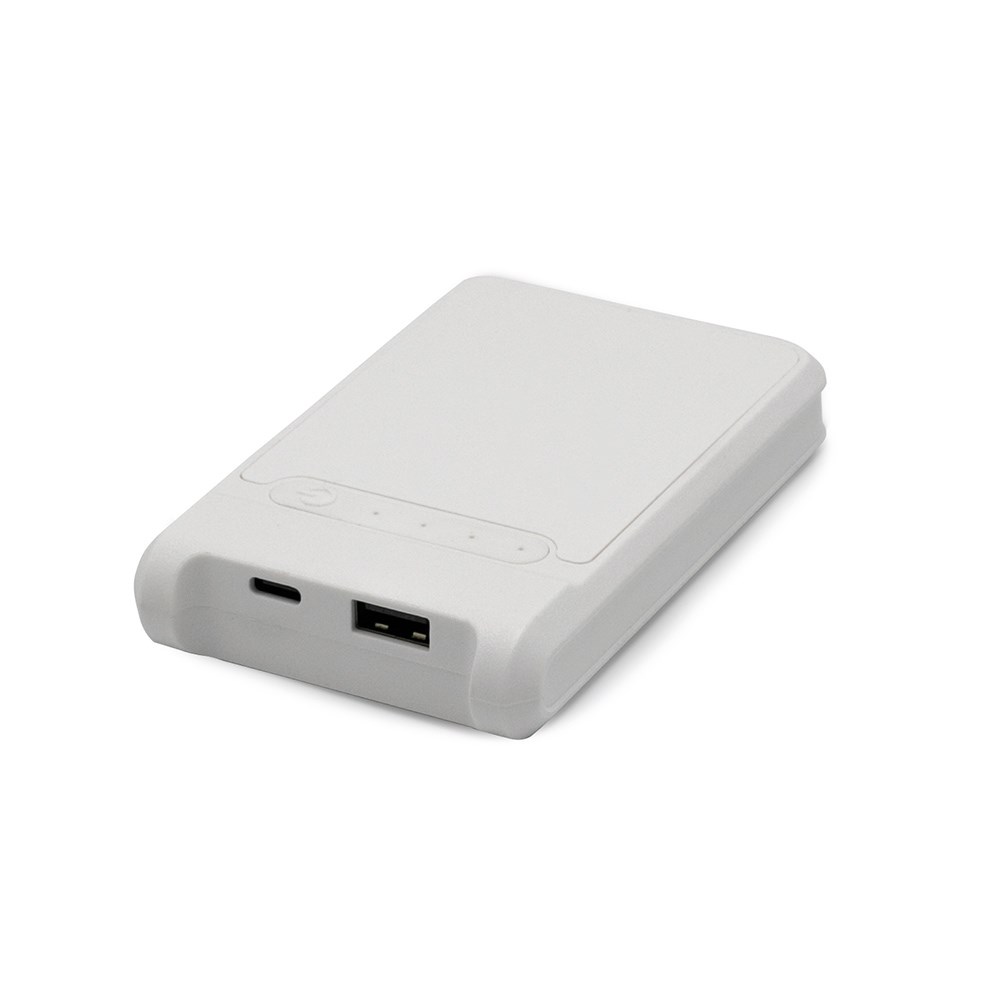 Ampx Powerbank aus rABS mit 6000 mAh.Lädt das Smartphone 2–3 Mal auf - Weiß