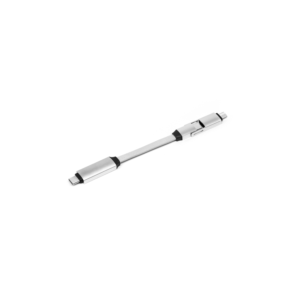 2 in 1 Alu Magnetisches Schlüsselanhänger Ladekabel - Silber