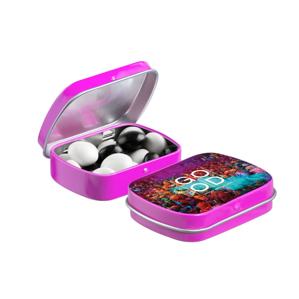 Mini Klappdeckeldose mit Süßigkeiten - Fuchsia