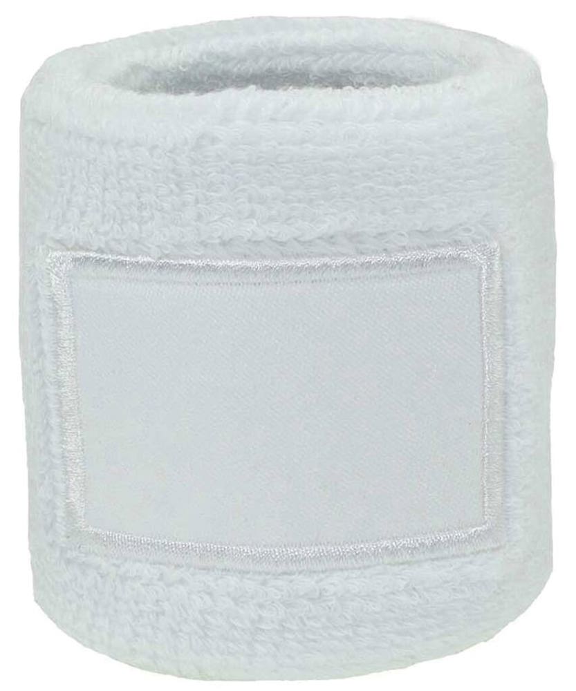 Frottier Armschweißband mit Label - Weiß (White) / Weiß