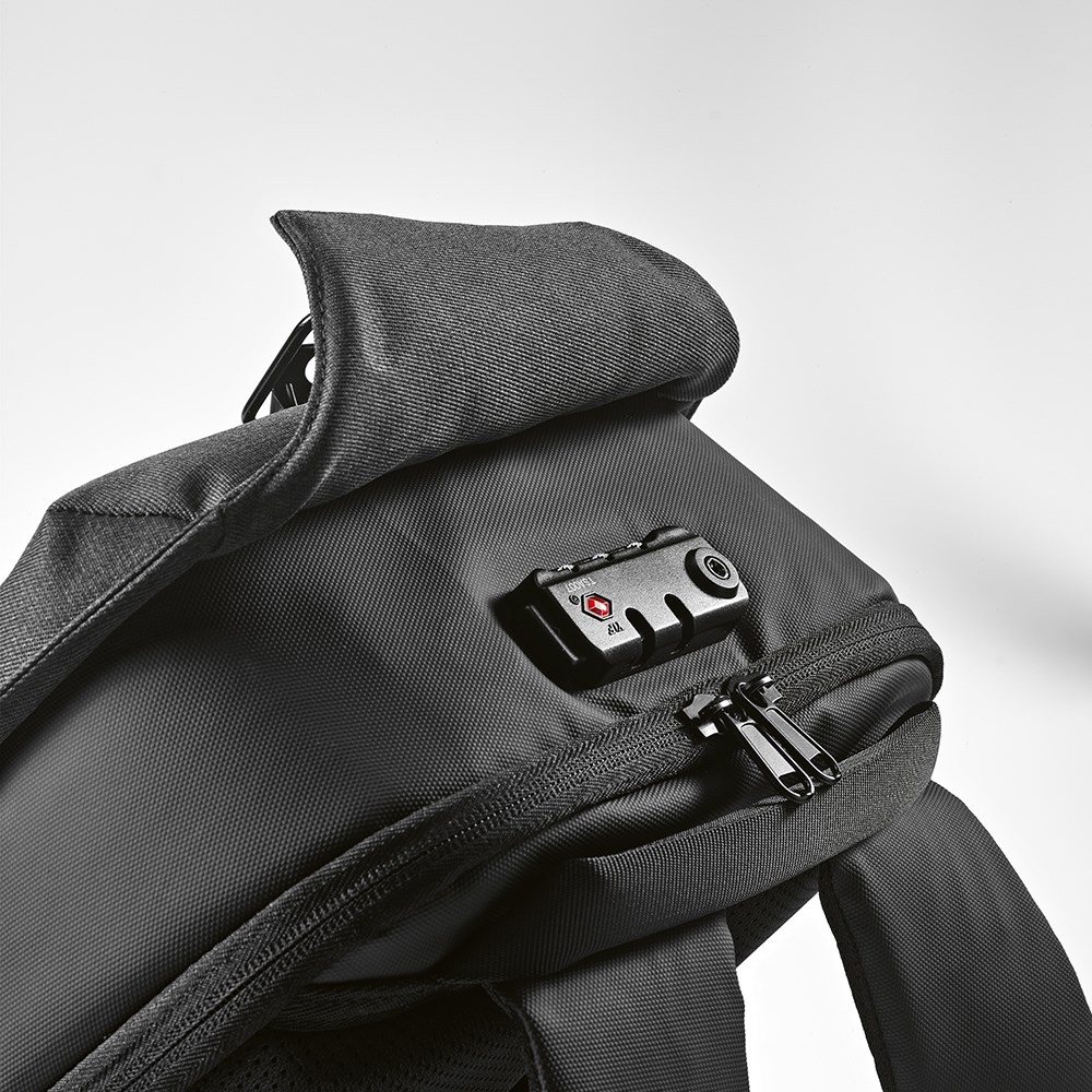 Abrantes 20L Rucksack rPET - TSA-Schloss und schnittfester Stoff - Dunkelgrau