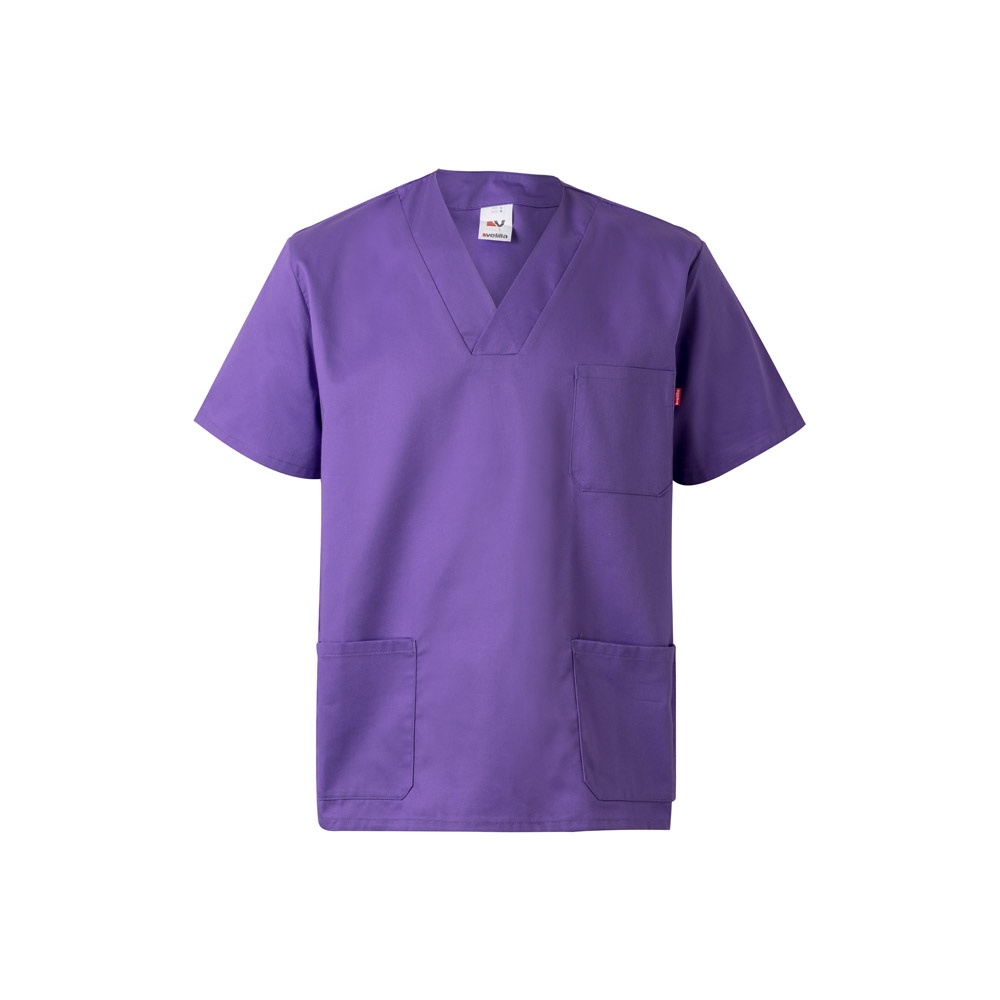 VL ILLAPA. Tunika aus Twill (190g/m²) mit kurzen Ärmeln, aus Polyester (65%) und Baumwolle (35%) - lila
