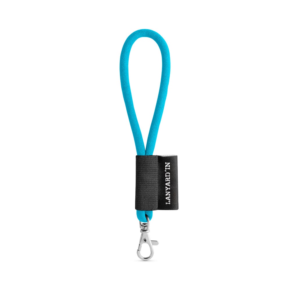 75090. SET Lanyard TUBE Short (Ø 7 mm) mit 9 mm Schnapperkarabiner - 304 - Hellblau