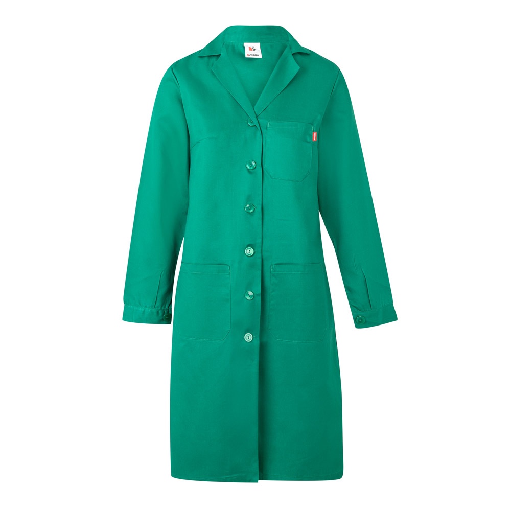 VL RAMA. Langärmeliger Kittel (175 g/m²), aus Baumwollköper (35 %) und Polyester (65 %) - grün