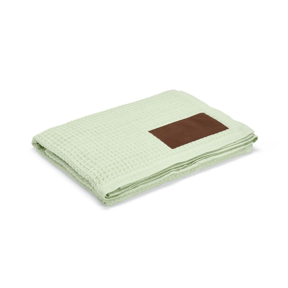 Giotto Decke recy.Baumwolle (200 g/m²). Mit personalisierbarem Aufnäher - Beige