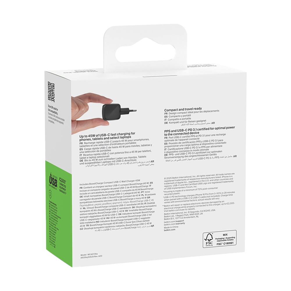 Belkin 45W USB PD Wall Ladestecker mit PPS