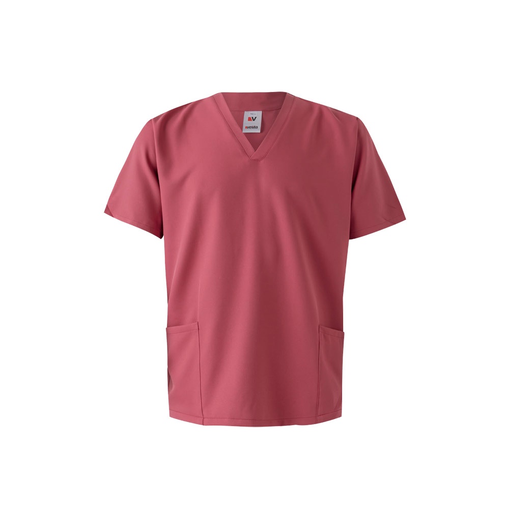 VL FLORA. Kurzarm-Tunika (140 g/m²), aus 100 % Mikrofaser - Pastellrosa
