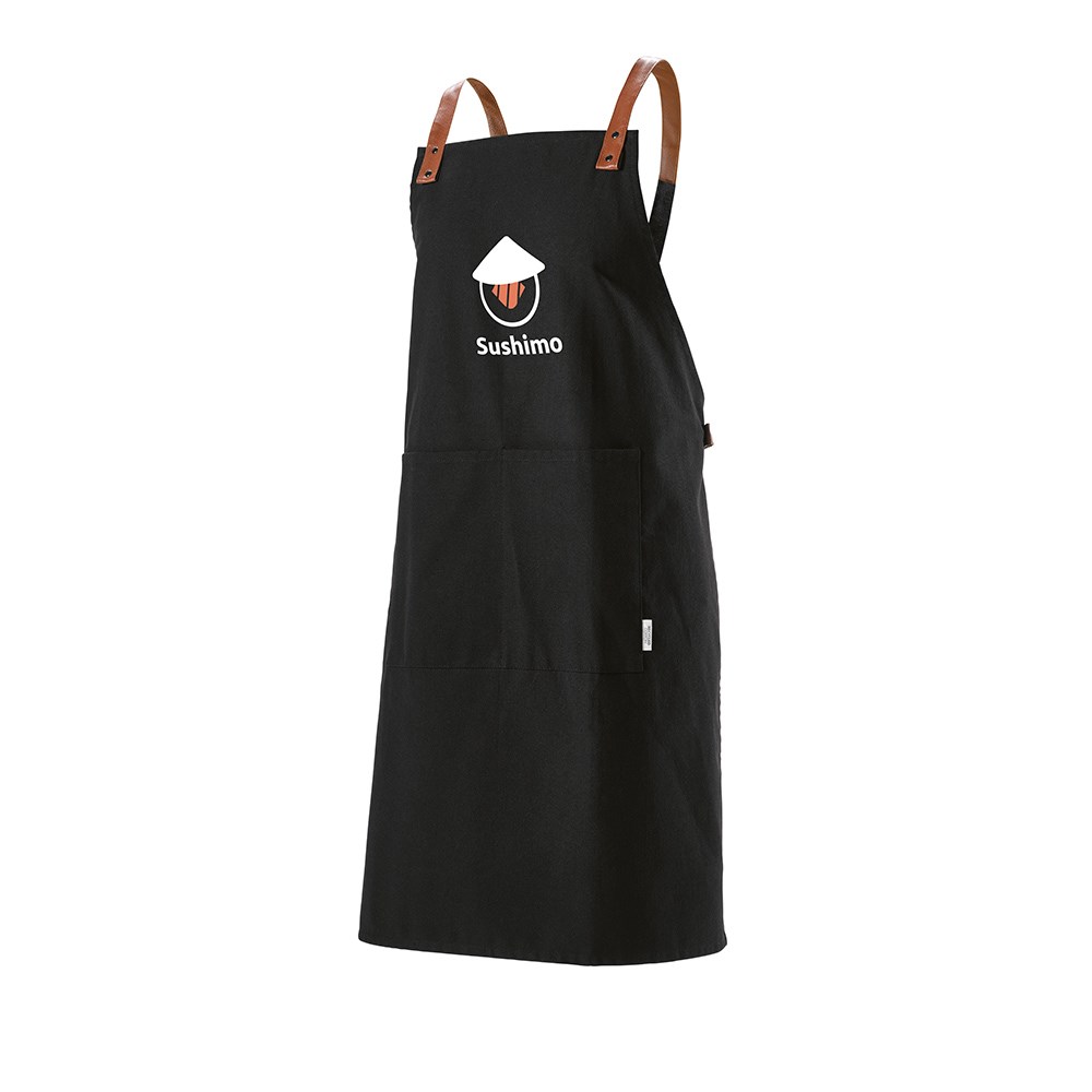 Kandinsky Schürze aus recy.Baumwolle 280 g/m² mit rPU-Details - Schwarz