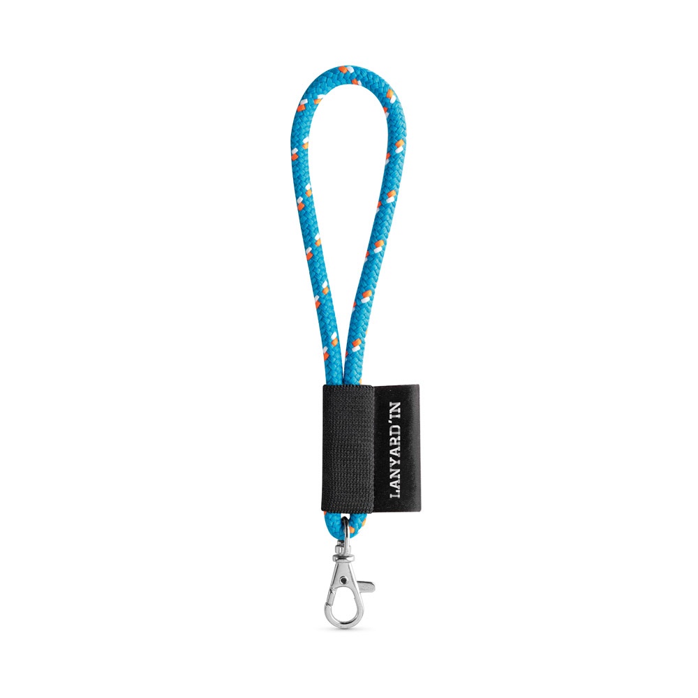 75092. Lanyard NAUTIC Short (Ø 7 mm) Set mit 9 mm Schnappkarabiner - 304 - Hellblau