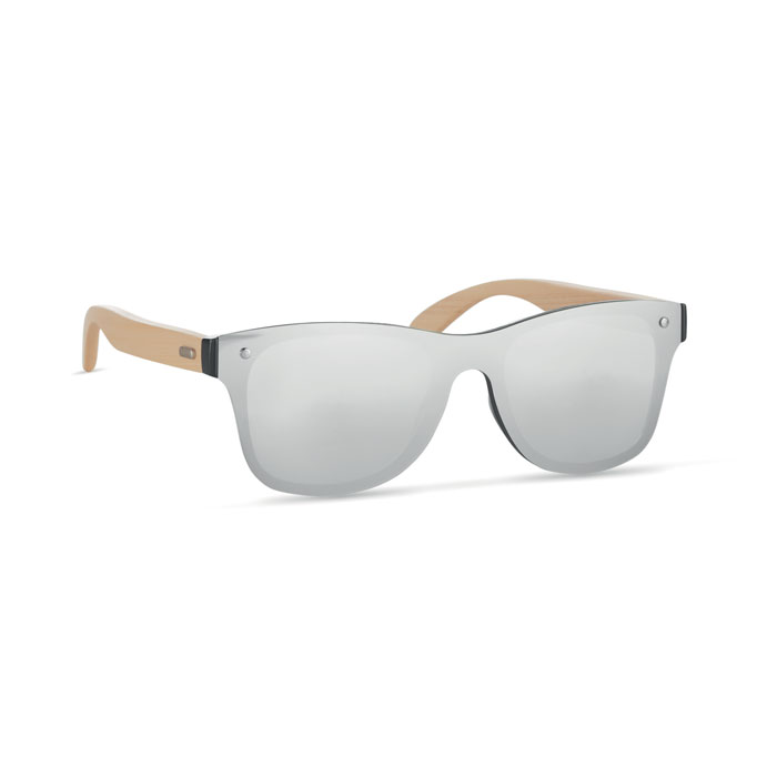 ALOHA - Sonnenbrille mit Bambus - Silber Glänzend