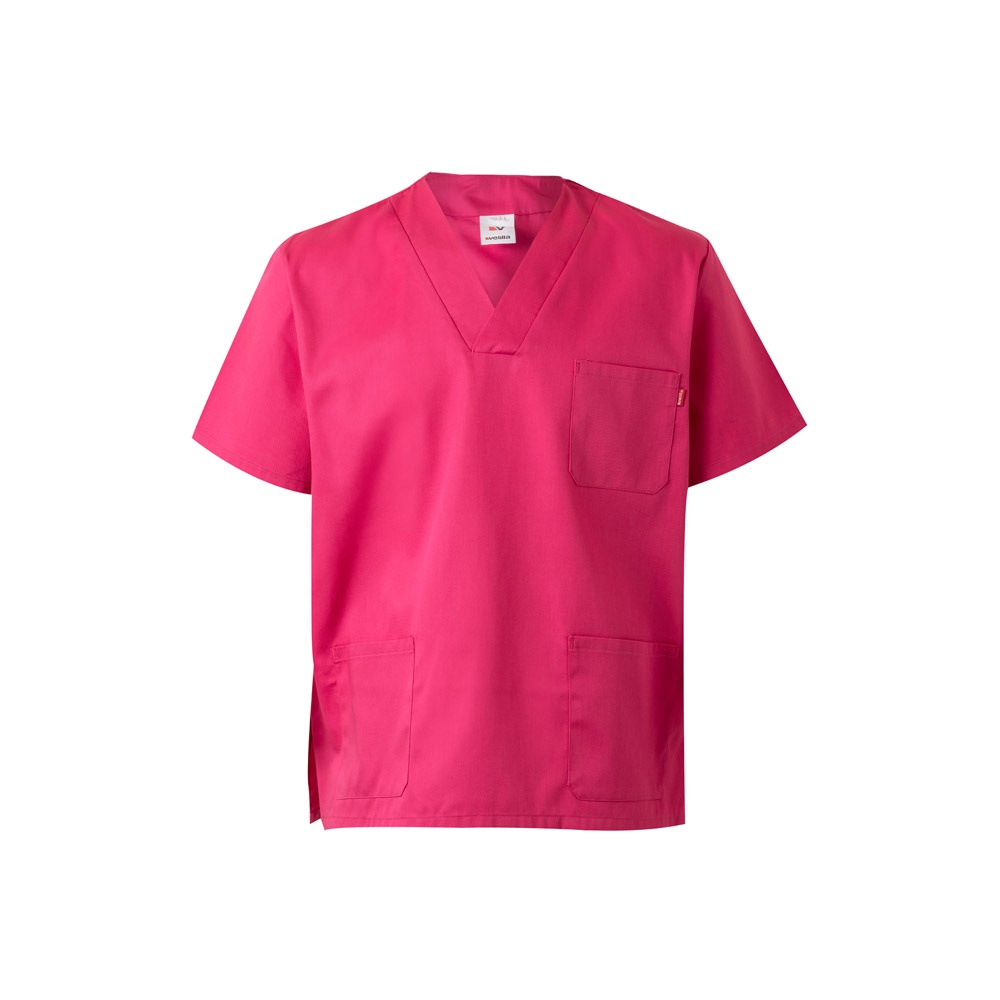 VL ILLAPA. Tunika aus Twill (190g/m²) mit kurzen Ärmeln, aus Polyester (65%) und Baumwolle (35%) - Rosa