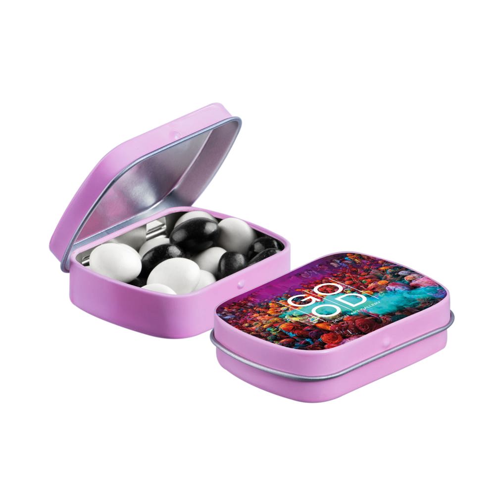 Mini Klappdeckeldose mit Süßigkeiten - Rosa