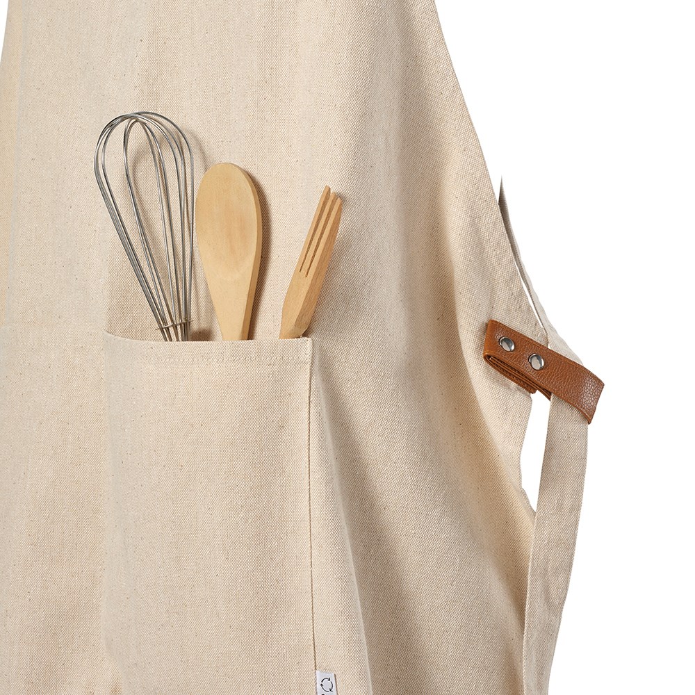 Kandinsky Schürze aus recy.Baumwolle 280 g/m² mit rPU-Details - Natur