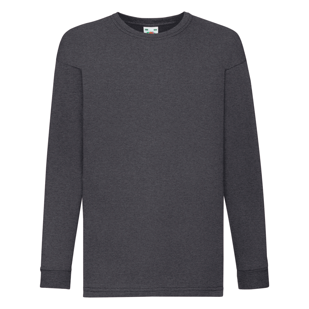 610070 - Kids Valueweight Long Sleeve T-Shirt - dunkelgrau meliert
