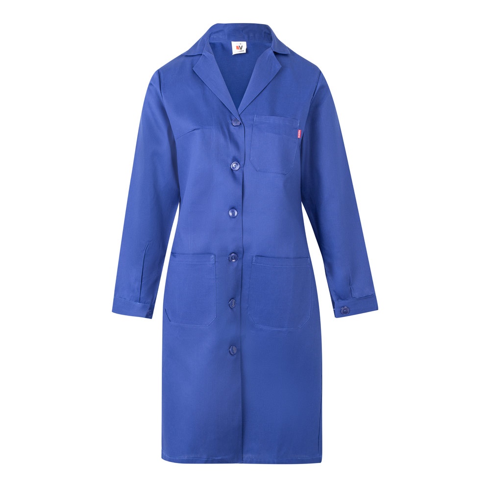 VL RAMA. Langärmeliger Kittel (175 g/m²), aus Baumwollköper (35 %) und Polyester (65 %) - Königsblau