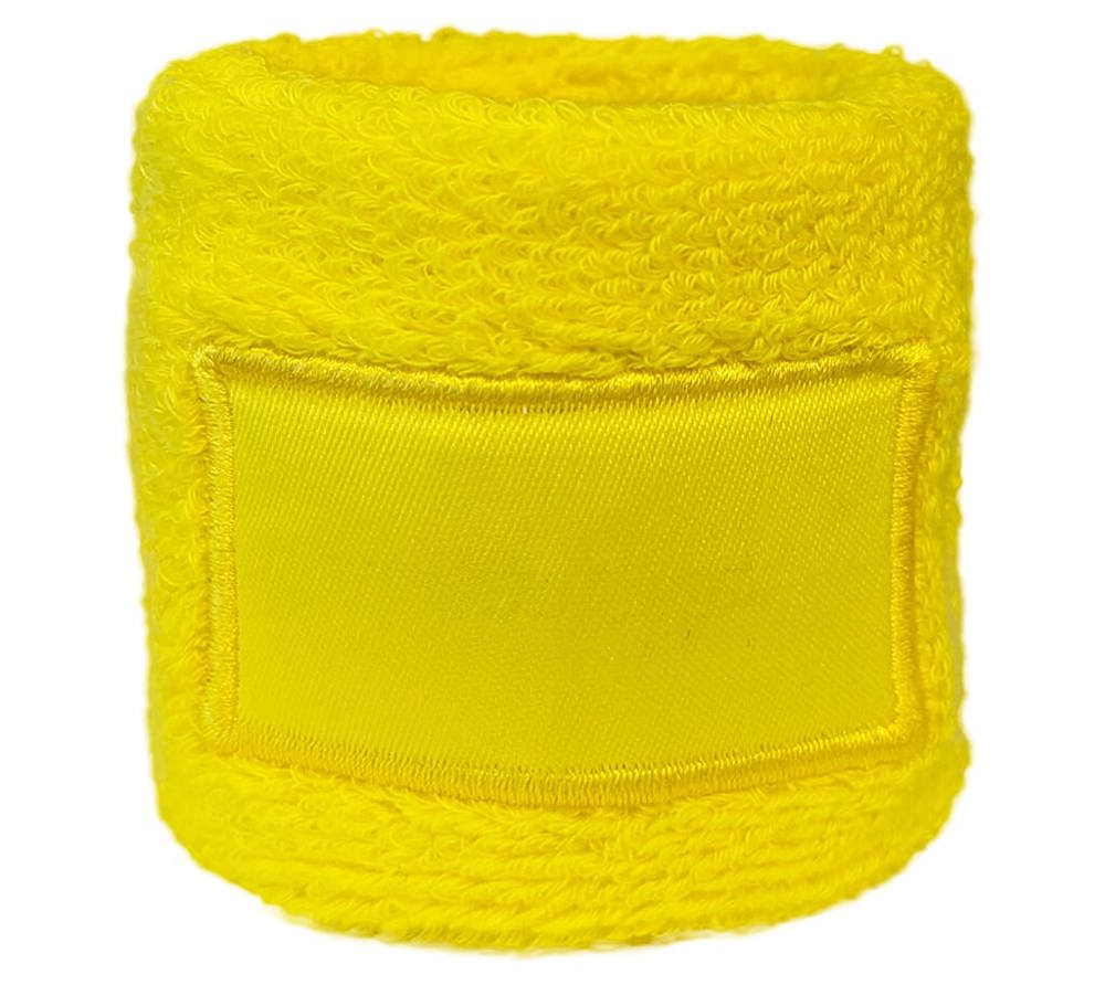 Frottier Armschweißband mit Label - Gelb (PMS 101c) / Gelb