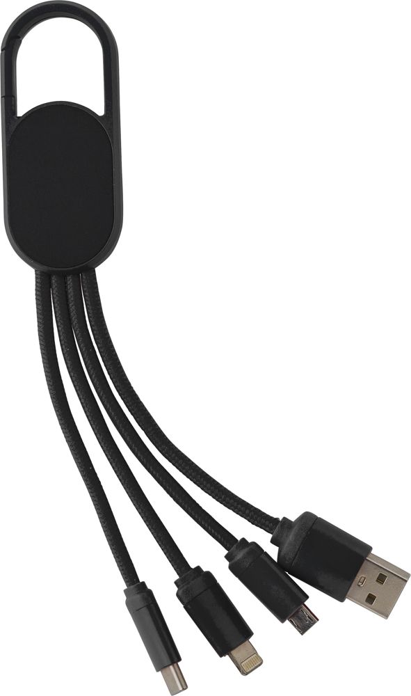 4-in-1-Ladekabelset Idris - Schwarz