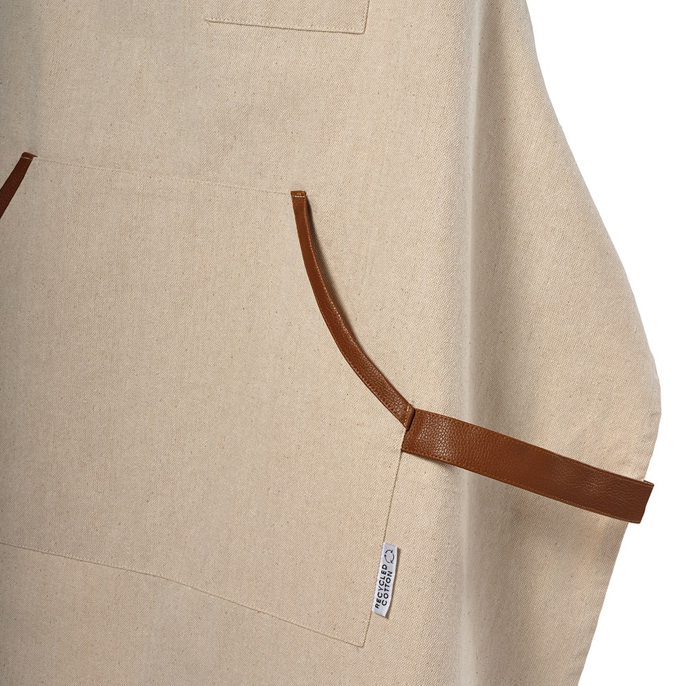 Goya Schürze aus recy.Baumwolle 300 g/m² mit rPU-Details - Natur