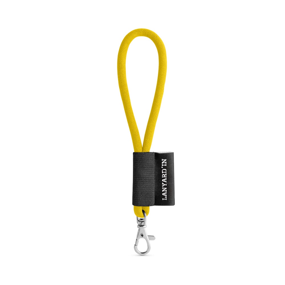 75090. SET Lanyard TUBE Short (Ø 7 mm) mit 9 mm Schnapperkarabiner - 310 - Gelb