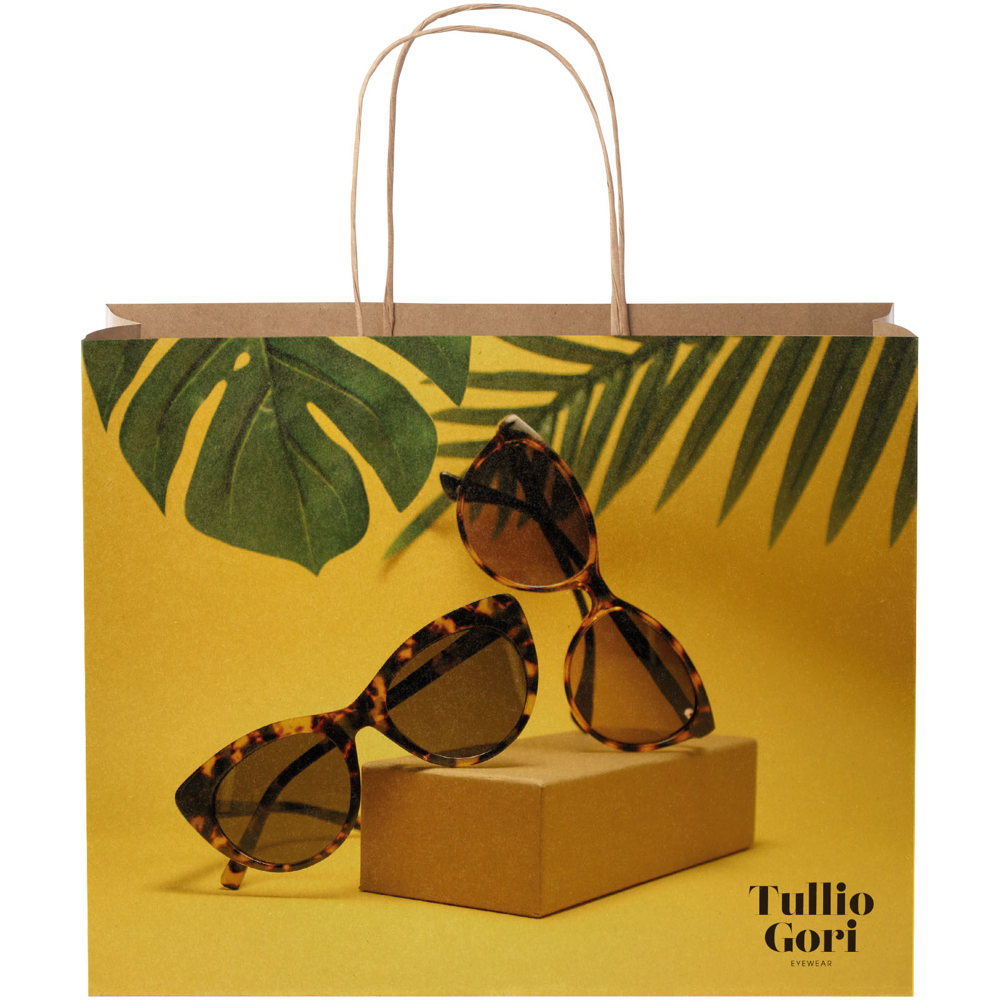 Kraftpapiertasche 120 g/m² mit gedrehten Griffen – 31 × 12 × 25 cm