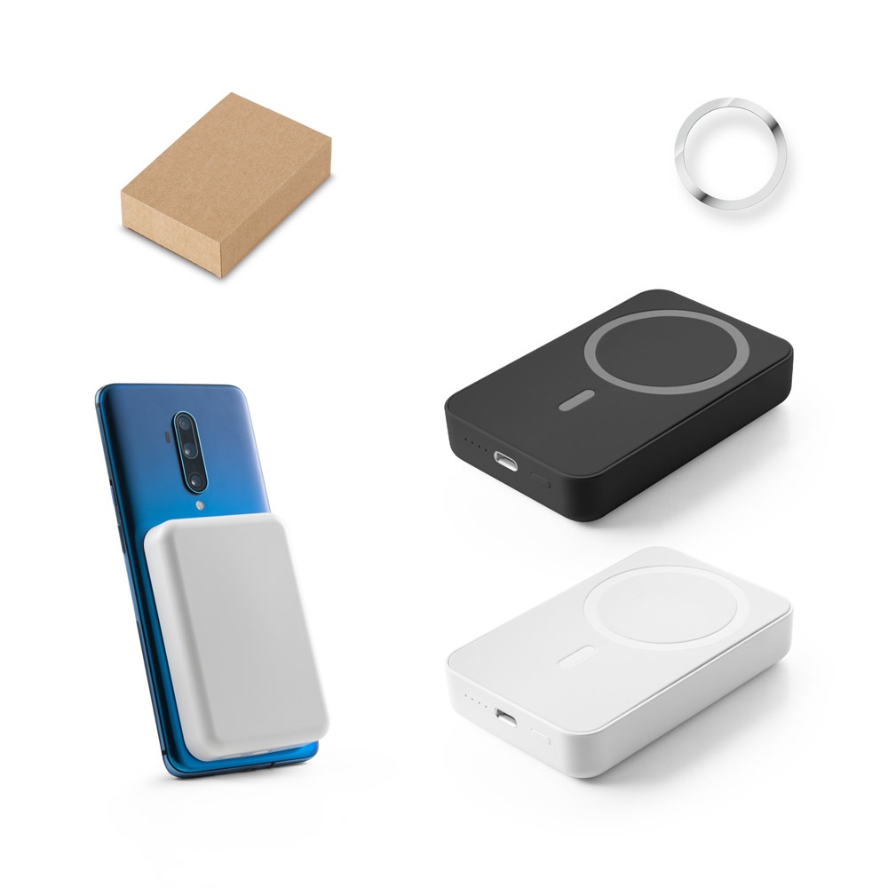 AMPERE 10. Magnetische Powerbank mit 10'000 mAh und superschnellem kabellosem Ladegerät (15 W) aus Recyceltes ABS (100% rABS)