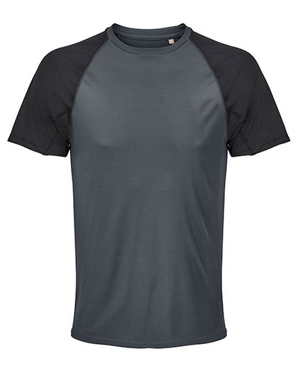 SOL´S - Men´s Raglan Sleeve T-Shirt Vortex - Black, Charcoal Grey (Solid)