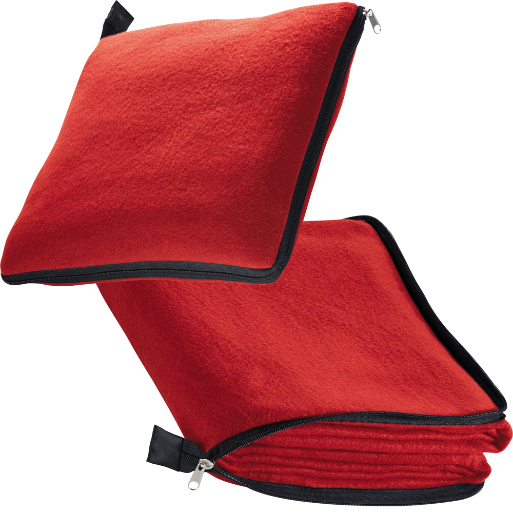 2in1 XL-Fleece-Decke/Kissen Radcliff - Rot