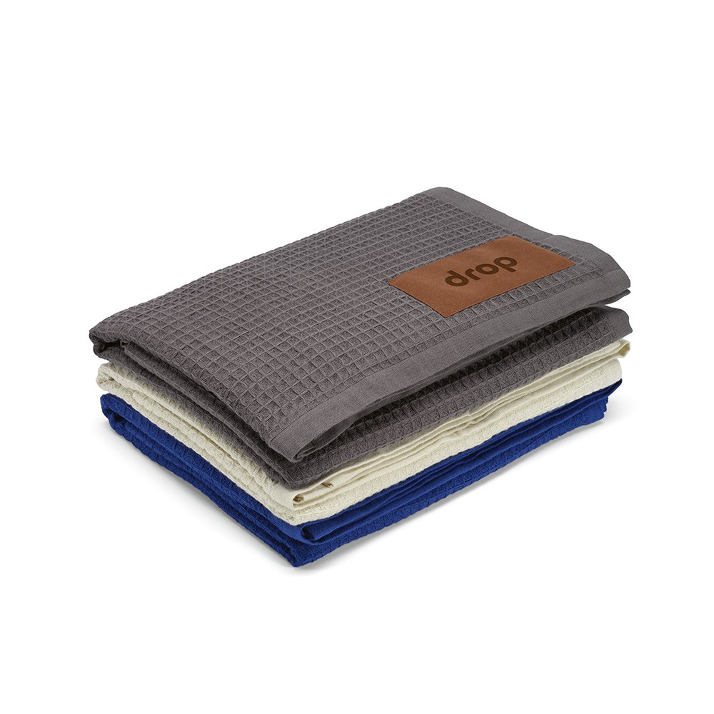 Giotto Decke recy.Baumwolle (200 g/m²). Mit personalisierbarem Aufnäher - Dunkelgrau