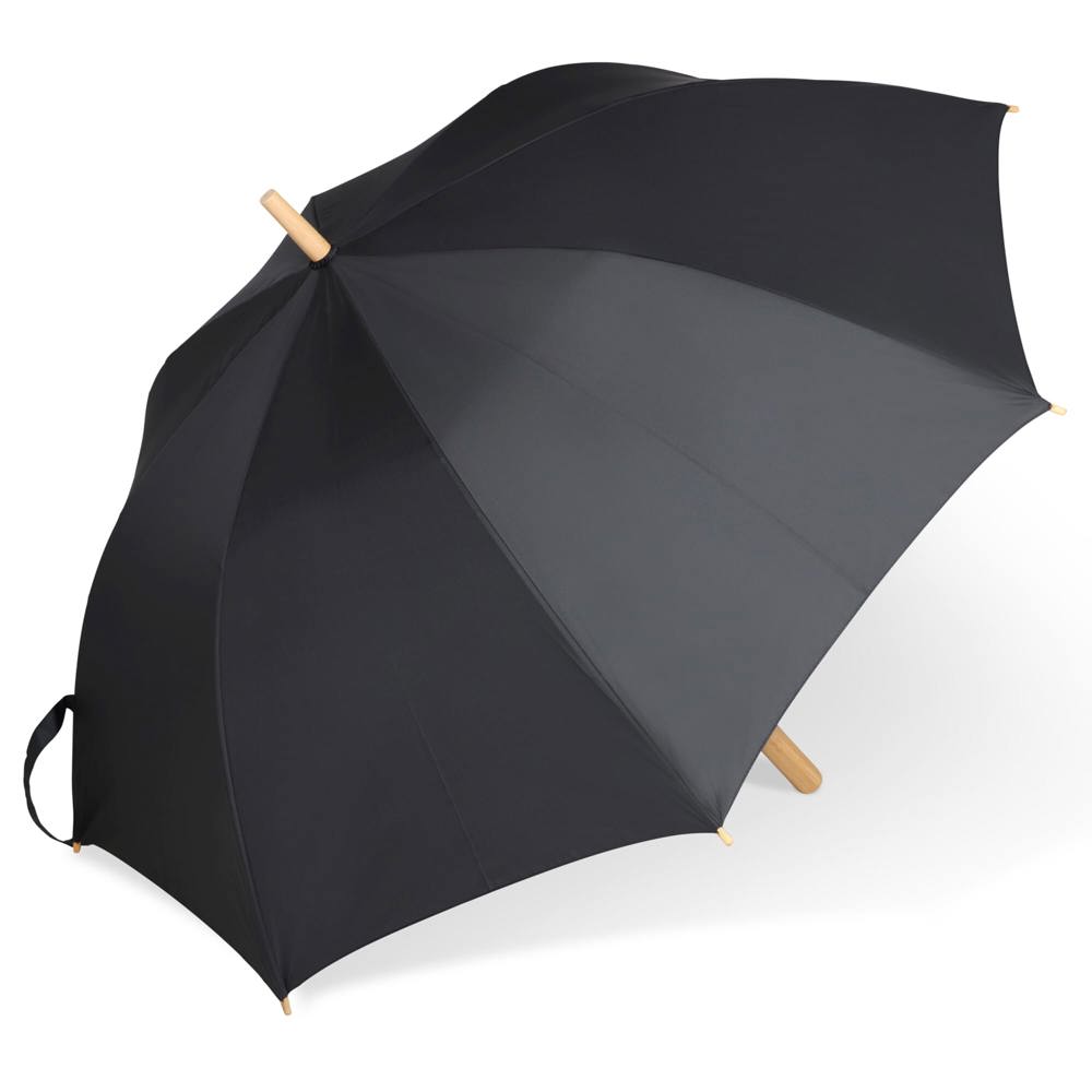 25” Regenschirm aus R-PET-Material mit Automatiköffnung - Schwarz