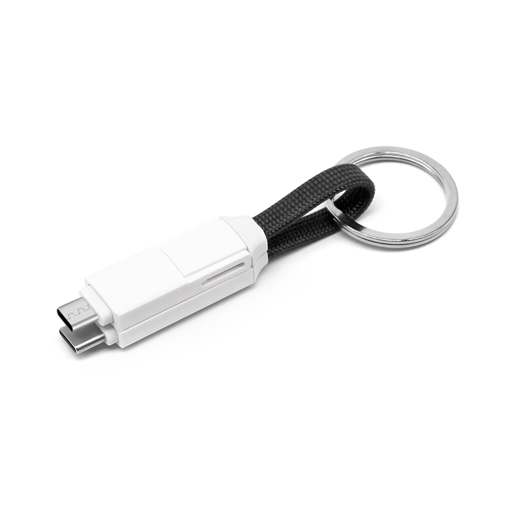 2 in 1 Magnetisches Schlüsselanhänger Ladekabel - Schwarz