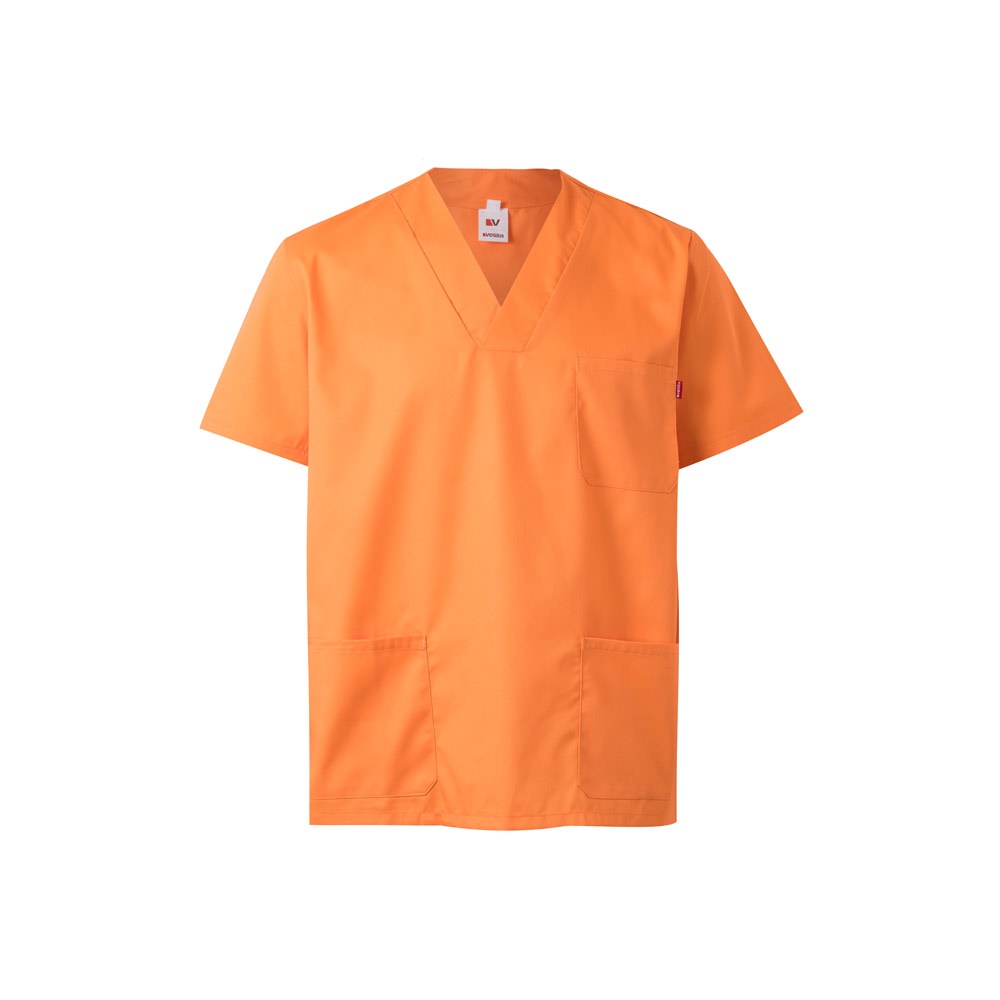 VL ILLAPA. Tunika aus Twill (190g/m²) mit kurzen Ärmeln, aus Polyester (65%) und Baumwolle (35%) - lachs