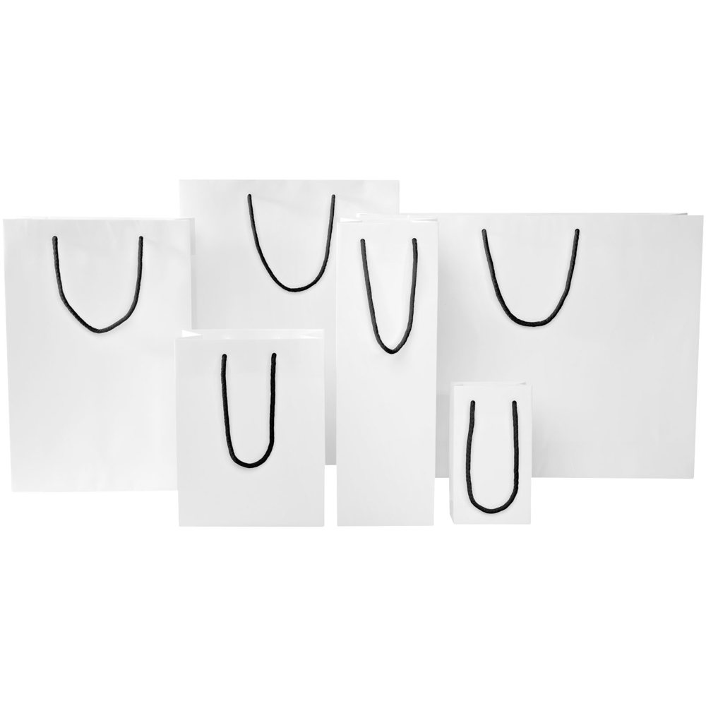 Handgefertigte 170 g/m² Integra-Papiertüte mit Kunststoff Kordelgriffen – 9,5 × 4 × 17 cm
